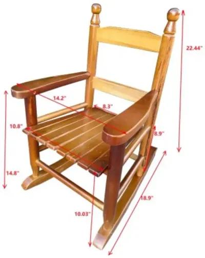 Children's rocking chair- Indoor or Outdoor -Suitable for kids-Durable-populus wood-oak