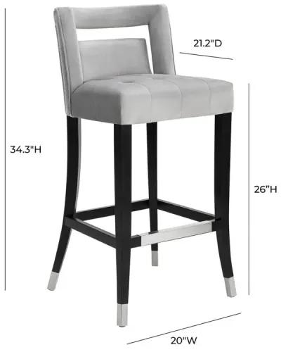 TOV Furniture Hart Grey Velvet Counter Stool