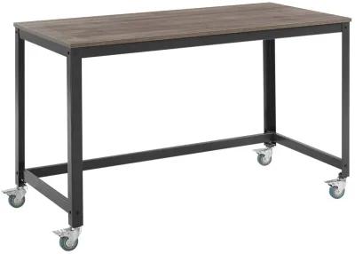 Modway Vivify Industrial Modern Computer Office Desk With Locking Casters