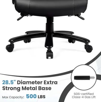 Costway Big and Tall Office Chair 500lbs with 6-Point Massage Wide Seat & Padded Armrests