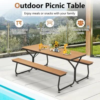 6 Feet Outdoor Picnic Table Bench Set for 6-8 People