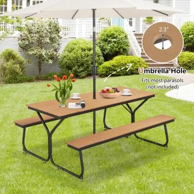 6 Feet Outdoor Picnic Table Bench Set for 6-8 People