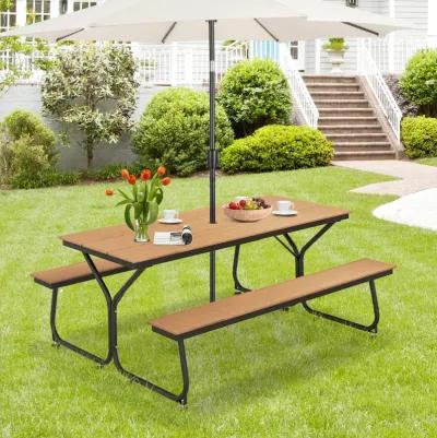 6 Feet Outdoor Picnic Table Bench Set for 6-8 People