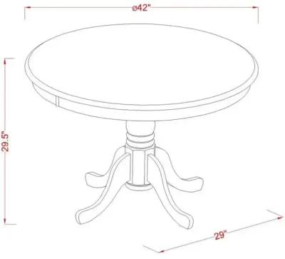 3 Piece Dining Set Consists of a Round Kitchen Table with Pedestal