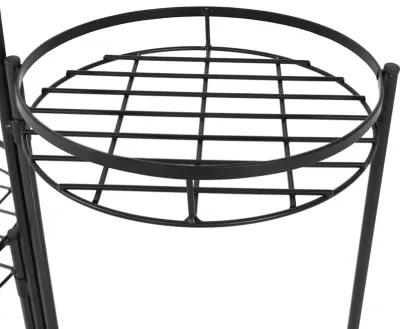 Sunnydaze Black Iron 3-Tier Outdoor Plant Stand - 22 in - Set of 2