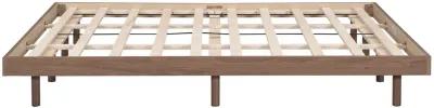 Modern Design Queen Floating Platform Bed Frame For Walnut Color