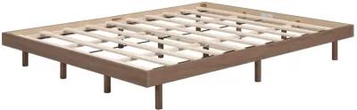 Modern Design Queen Floating Platform Bed Frame For Walnut Color