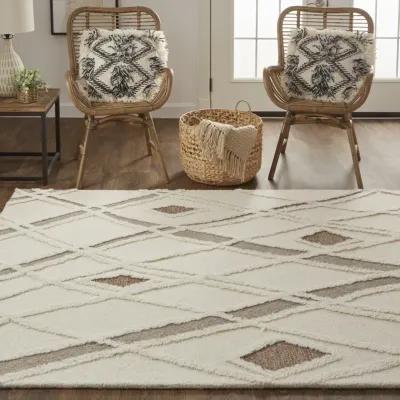 Anica 8008F Ivory/Taupe/Brown 4' x 6' Rug