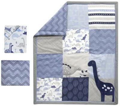 Bedtime Originals Roar 3-Piece Crib Bedding Set - Blue, Gray, White, Animals