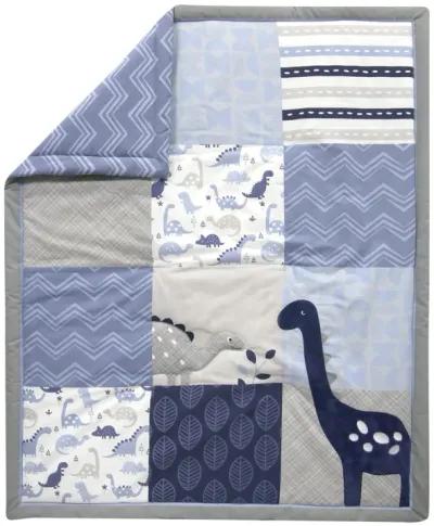 Bedtime Originals Roar 3-Piece Crib Bedding Set - Blue, Gray, White, Animals