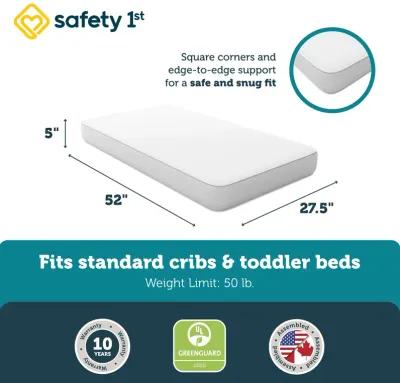 Cozy Snuggles Standard Firm Baby Crib & Toddler Bed Mattress, White