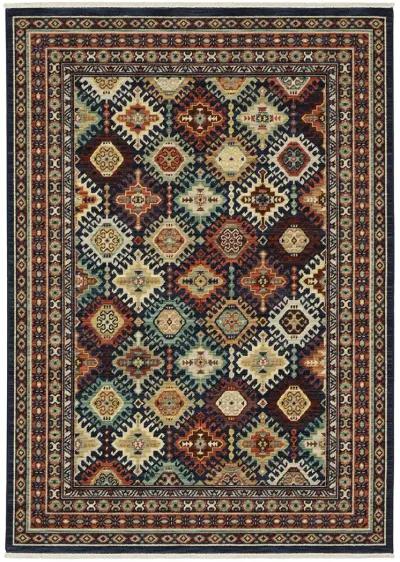 Lilihan 6'7" x 9'6" Navy Rug