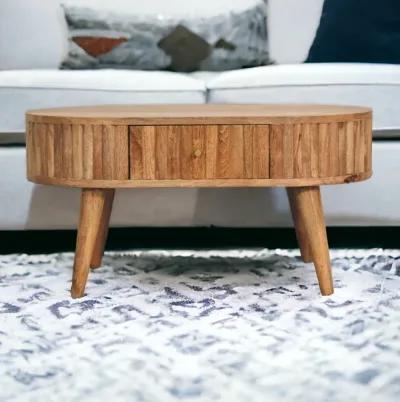 Stripe  Solid Wood 1 Drawer Coffee Table