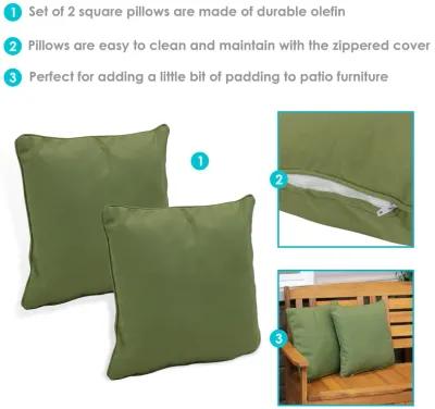 Sunnydaze Indoor/Outdoor Square Olefin Throw Pillow - 16 in