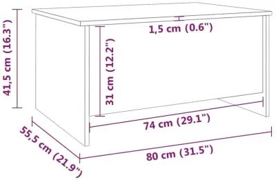 Coffee Table High Gloss White 31.5"x21.9"x16.3" Engineered Wood