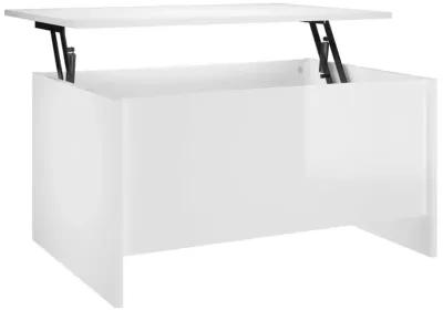 Coffee Table High Gloss White 31.5"x21.9"x16.3" Engineered Wood