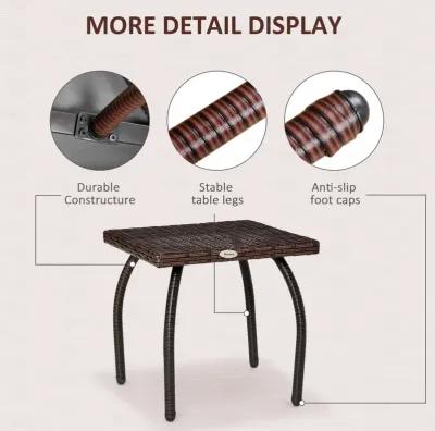 Patio Rattan Coffee Table Outdoor Wicker Side Table Furniture Garden Balcony