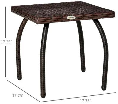 Patio Rattan Coffee Table Outdoor Wicker Side Table Furniture Garden Balcony