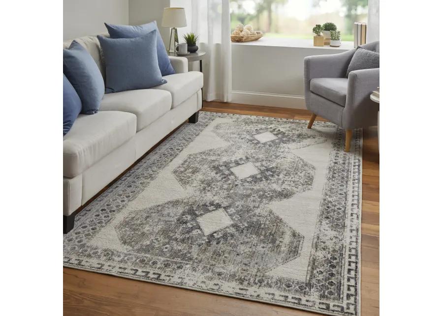 Kano 39LJF Ivory/Taupe/Gray 2'7" x 8' Rug