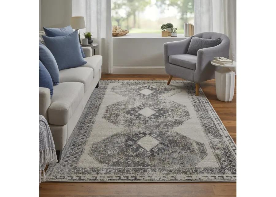 Kano 39LJF Ivory/Taupe/Gray 2'7" x 8' Rug