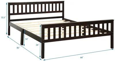 Wood Bed Frame Support Platform with Headboard and Footboard