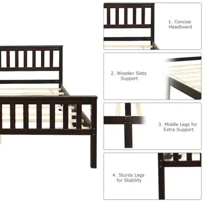 Wood Bed Frame Support Platform with Headboard and Footboard