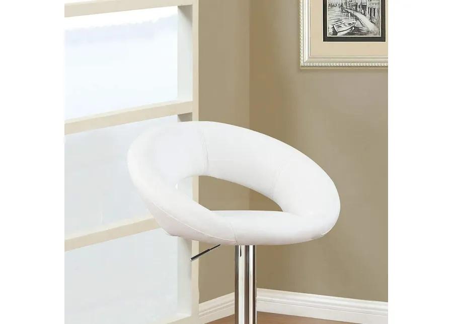 Set of 2 White Faux Leather Adjustable Chairs