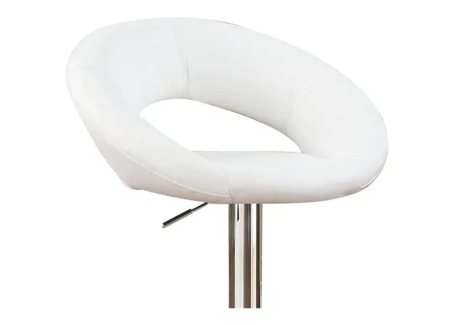 Set of 2 White Faux Leather Adjustable Chairs