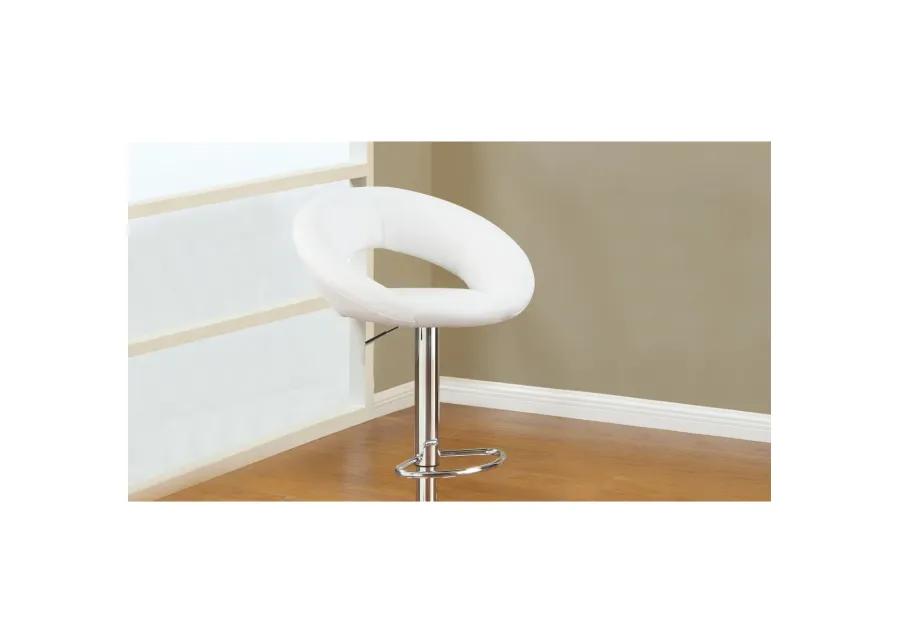 Set of 2 White Faux Leather Adjustable Chairs