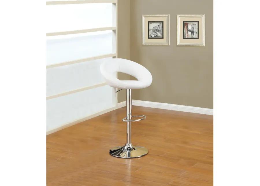 Set of 2 White Faux Leather Adjustable Chairs