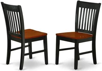 East West Furniture Dining Room Set Black & Cherry, DLNO5-BCH-W