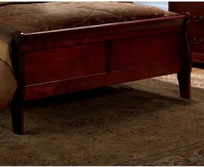 Eastern King Size Bed Cherry Louis Philippe Solid Wood 1 Piece Bed Bedroom Sleigh Bed