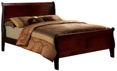 Eastern King Size Bed Cherry Louis Philippe Solid Wood 1 Piece Bed Bedroom Sleigh Bed