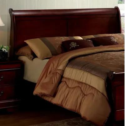 Eastern King Size Bed Cherry Louis Philippe Solid Wood 1 Piece Bed Bedroom Sleigh Bed