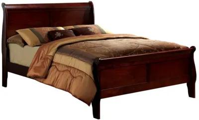 Eastern King Size Bed Cherry Louis Philippe Solid Wood 1 Piece Bed Bedroom Sleigh Bed