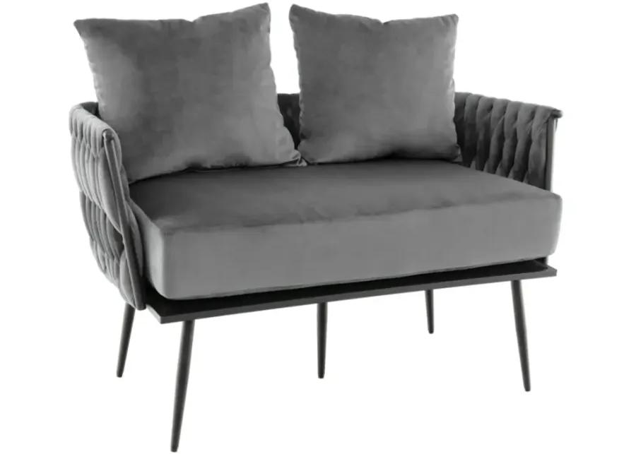 Hivvago Modern Loveseat Sofa Upholstered Dutch Velvet Sofa Couch