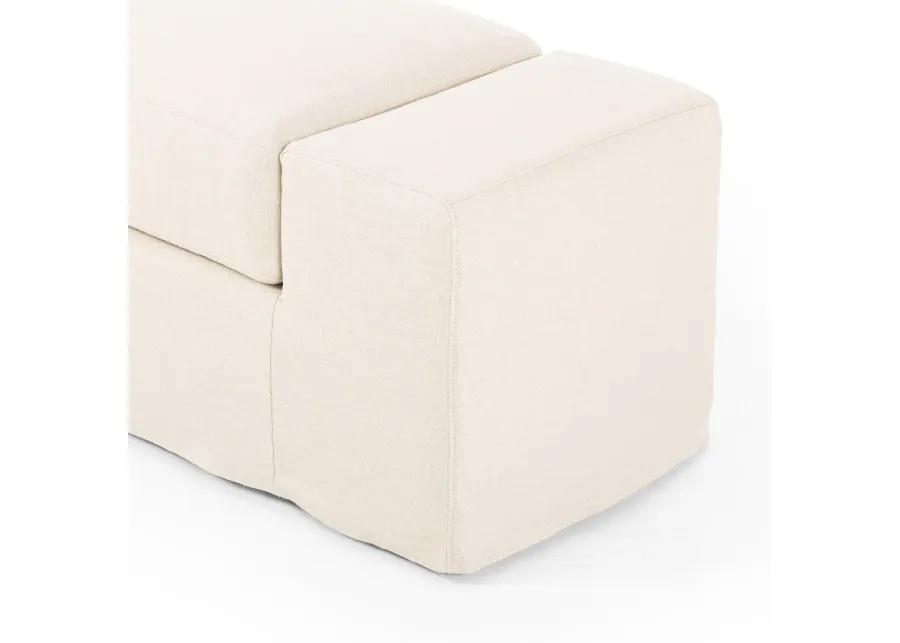 Wide Arm Slipcover Accent Bench