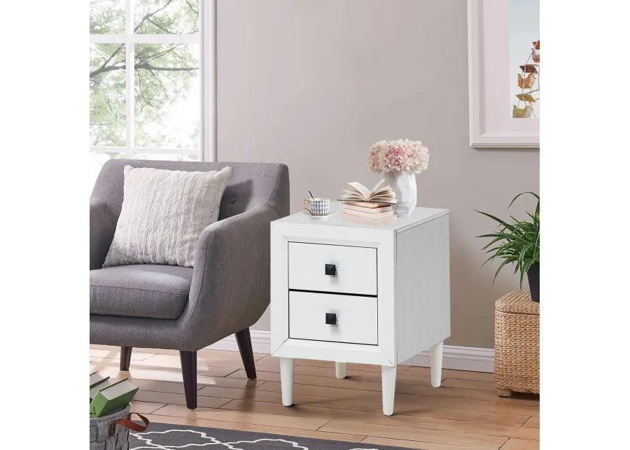 Multipurpose Retro Bedside Nightstand with 2 Drawers