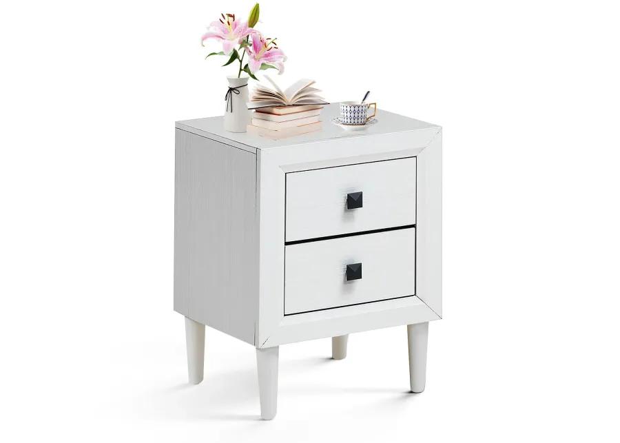 Multipurpose Retro Bedside Nightstand with 2 Drawers