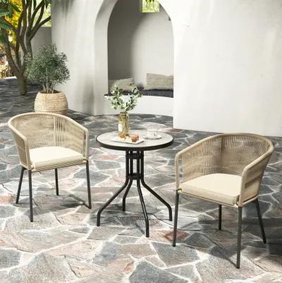 Patio Chairs Set of 4 with Curved Backrest and Seat Cushion for Patio