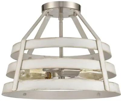 Brigantine 15'' Wide 2-Light White Semi Flush Mount