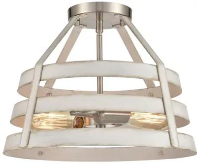 Brigantine 15'' Wide 2-Light White Semi Flush Mount