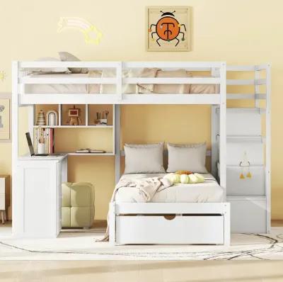 Merax Bunk Bed with Storage Staircase