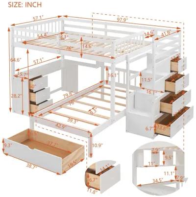 Merax Bunk Bed with Storage Staircase