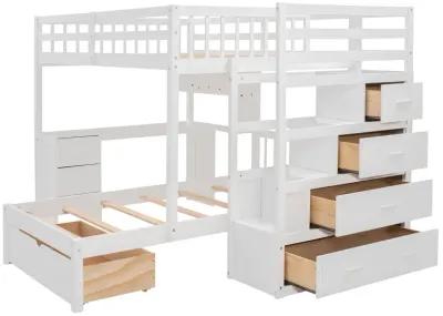 Merax Bunk Bed with Storage Staircase