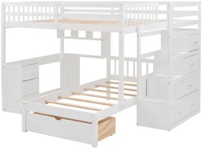 Merax Bunk Bed with Storage Staircase