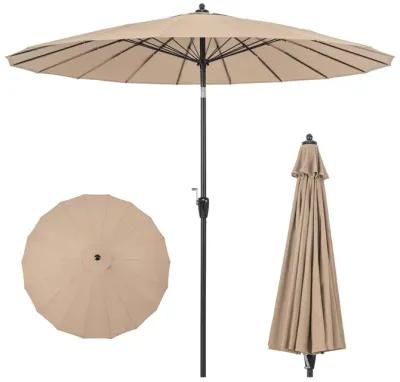 9 Feet Round Patio Umbrella with 18 Fiberglass Ribs