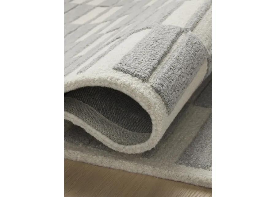 Bradley BRL-03 Ivory / Gray 8''6" x 11''6" Rug by Chris Loves Julia