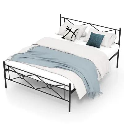 Full/Queen Size Metal Platform Bed Frame with Headboard and Footboard