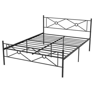 Full/Queen Size Metal Platform Bed Frame with Headboard and Footboard